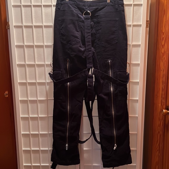 CARGO BONDAGE PANTS; Navy Corduroy, adjustable straps! - Picture 7 of 8